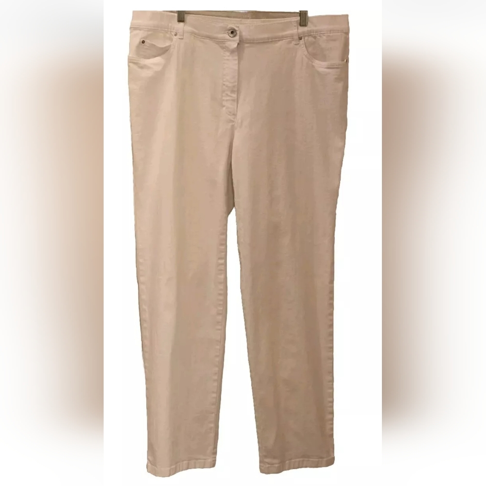 Samoon White 98% Cotton Pants Jean Trousers Sz 18 Petite Pre-owned
